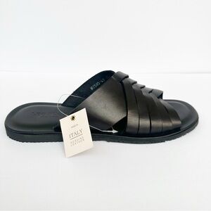 LEO PUCCI MEN LEATHER OPEN TOE SANDAL